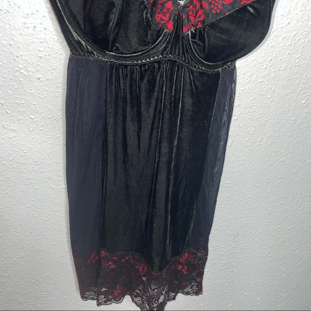 NWT Cacique velvet burnout floral lingerie chemise - Picture 5 of 9